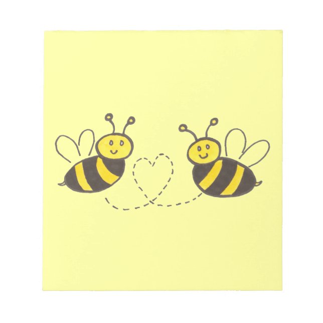 Honey Bees with Heart Notepad (Front)