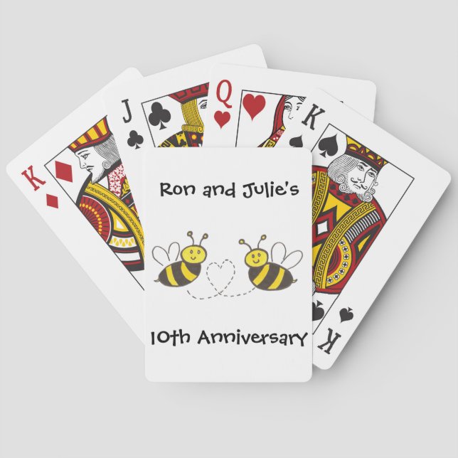 Honey Bees with Heart Playing Cards (Back)