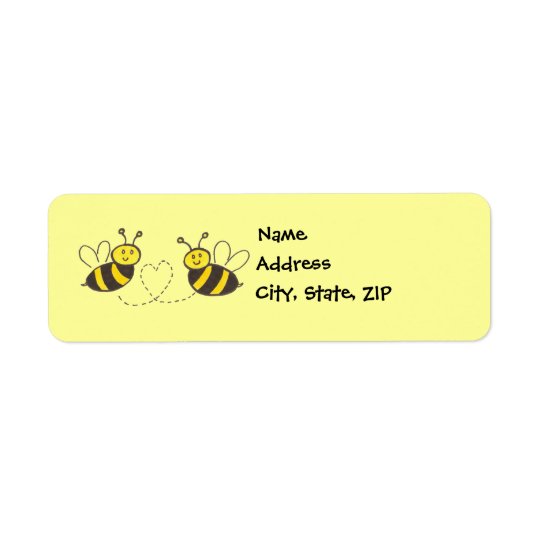 Honey Bees with Heart Return Address Label