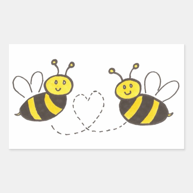 Honey Bees with Heart Sticker (Front)
