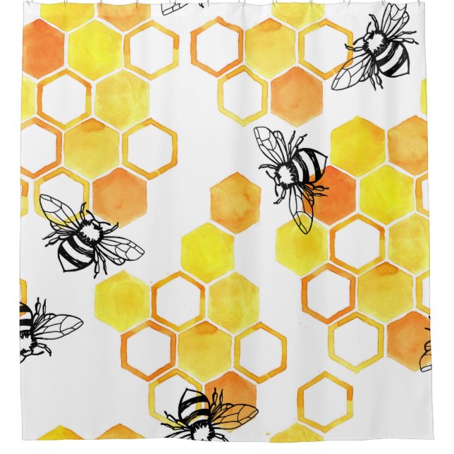 Honey Bees: Yellow Watercolor Pattern (Front)