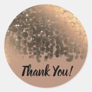 Honey Beige Champagne Golden Sparkle Lights Party Classic Round Sticker