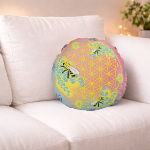 Honey Bloom – Colour of Heart Round Pillow