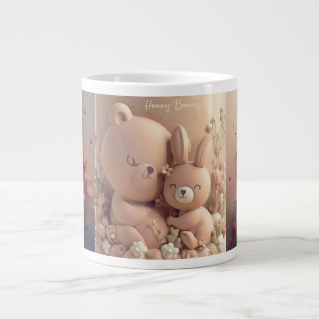 Honey Bonny Baby Mug – Baby Bear & Bunny (Front)