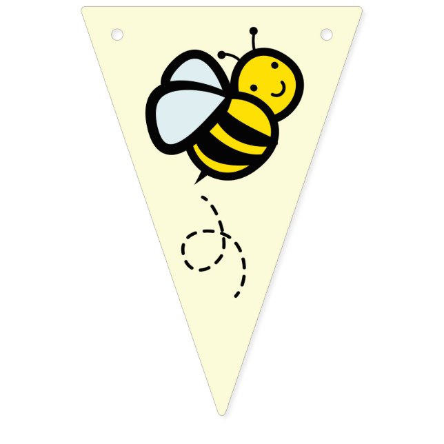 Honey / Bumble Bee Floral Yellow Welcome Baby Bunting Flags (Second Flag)