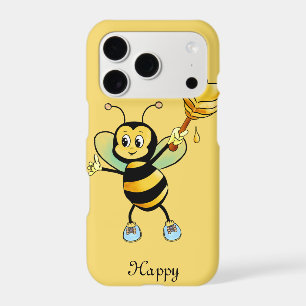 Honey bumble bee on black & golden beige
