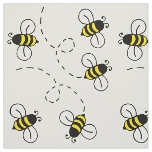 Honey Bumble Bee Sunny Yellow Nature Fabric