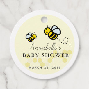 Honey / Bumble Bees & Daisy Baby Shower Thank You Favour Tags