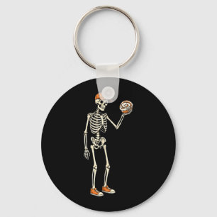 Honey Bun Skeleton Halloween Funny for Men Boys Keychain