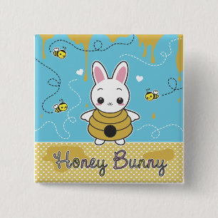 Honey Bunny 2 Inch Square Button