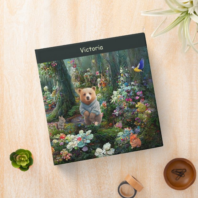 Honey Bunny and Boo Bear Monogrammed Binder (In Situ)