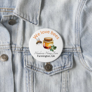 Honey Business Branding 3 Inch Round Button