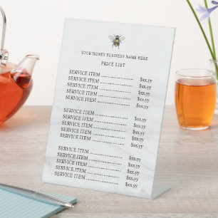 Honey Business Price List Pedestal Sign