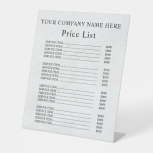 Honey Business Price List Pedestal Sign