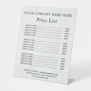 Honey Business Price List Pedestal Sign