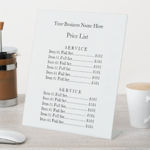 Honey Business Price List Pedestal Sign