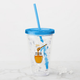 Honey cartoon illustration  acrylic tumbler