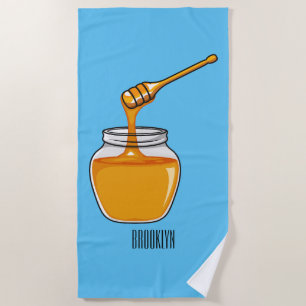 Honey cartoon illustration beach towel