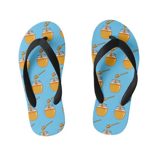 Honey cartoon illustration  kid's flip flops (Footbed)