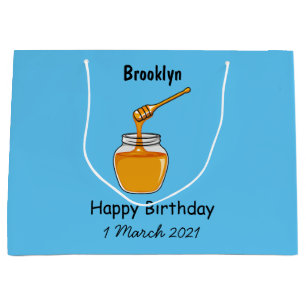 Honey cartoon illustration large gift bag