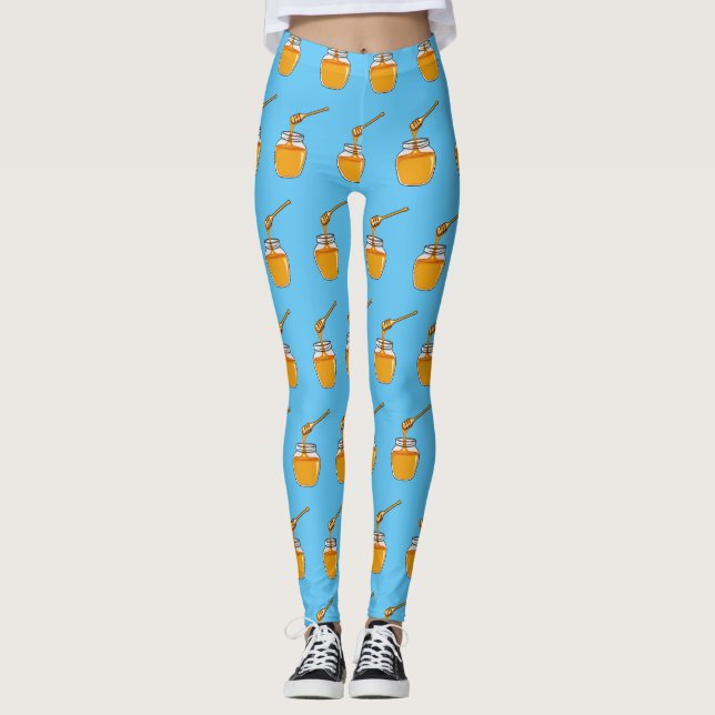 Honey cartoon illustration  leggings (Front)