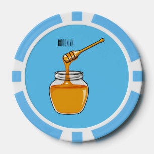 Honey cartoon illustration poker chips
