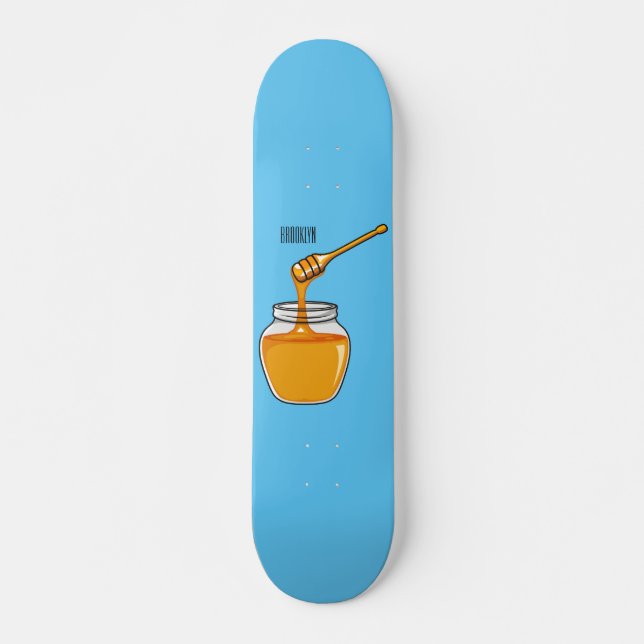Honey cartoon illustration  skateboard (Front)