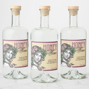 Honey Child Bees and Roses Liquor Bottle Label