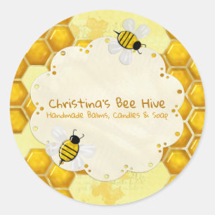 Honey Comb 3D Whimsey BUSINESS Classic Round Sticker