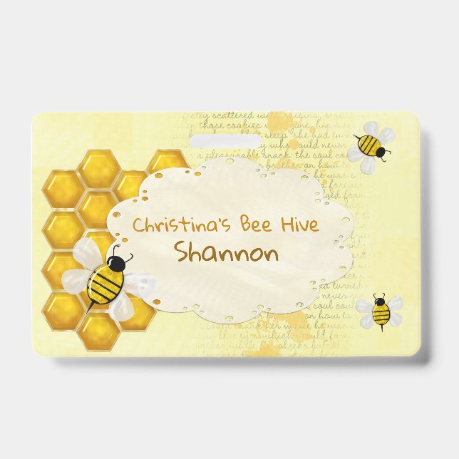 Honey Comb 3D Whimsey BUSINESS EMPLOYEE Badge (Front)