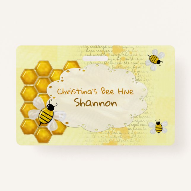 Honey Comb 3D Whimsey BUSINESS EMPLOYEE Badge (Front)
