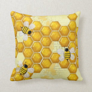 Honey Comb 3D Whimsey Throw Pillow