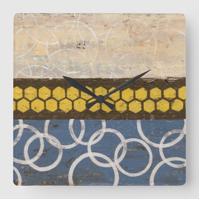 Honey Comb Abstract I Square Wall Clock (Front)