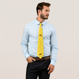 Honey Comb Bumble Bee Neck Tie