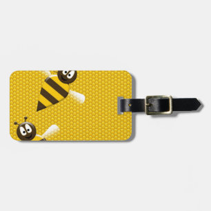 Honey Comb Yellow Gold Bee Bees Pattern Art Luggage Tag