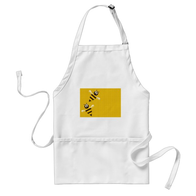 Honey Comb Yellow Gold  Bee Bees Pattern Art Standard Apron (Front)