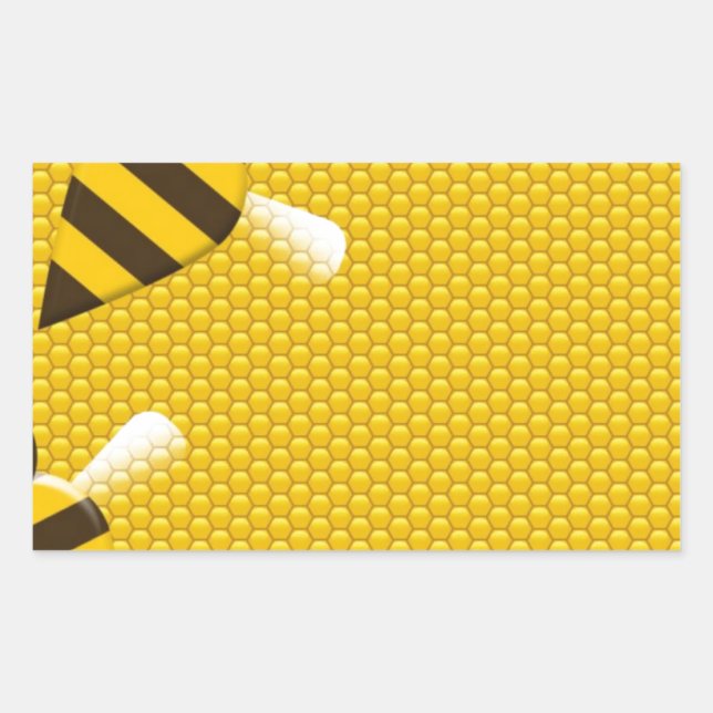Honey Comb Yellow Gold  Bee Bees Pattern Art Sticker (Front)