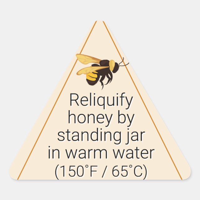 Honey Crystallization Information  Triangle Sticker (Front)