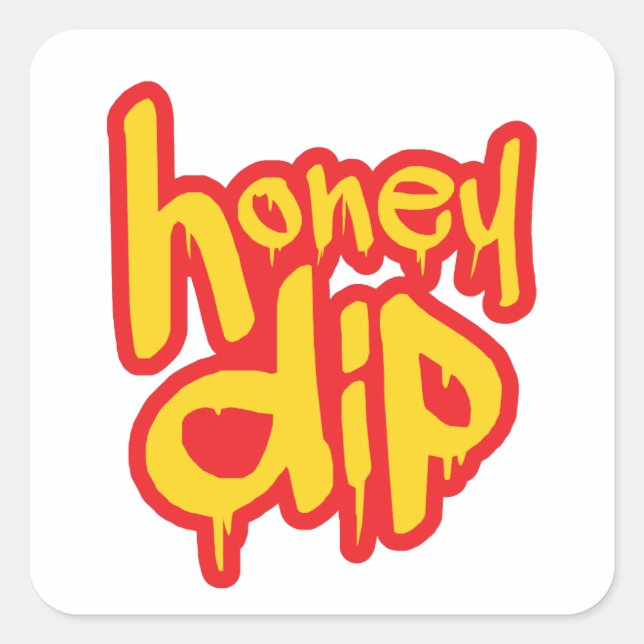 honey dip square sticker (Front)