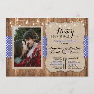 Honey Do BBBQ Couples Show Blue I DO Invitation ph