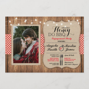 Honey Do BBQ Engagement Party I DO Invitation phot