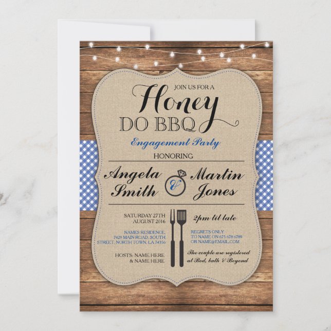 Honey Do BBQ Engagement Party Shower I Invitation (Front)