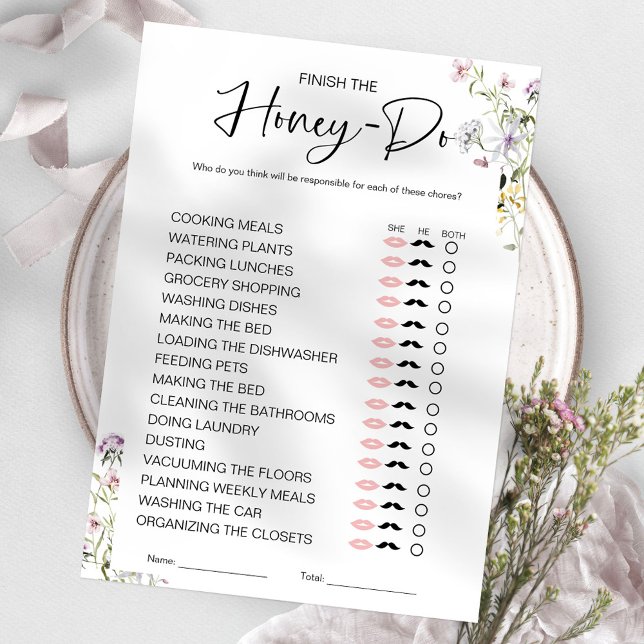 Honey Do List Bridal Shower Game Invitation (Creator Uploaded)