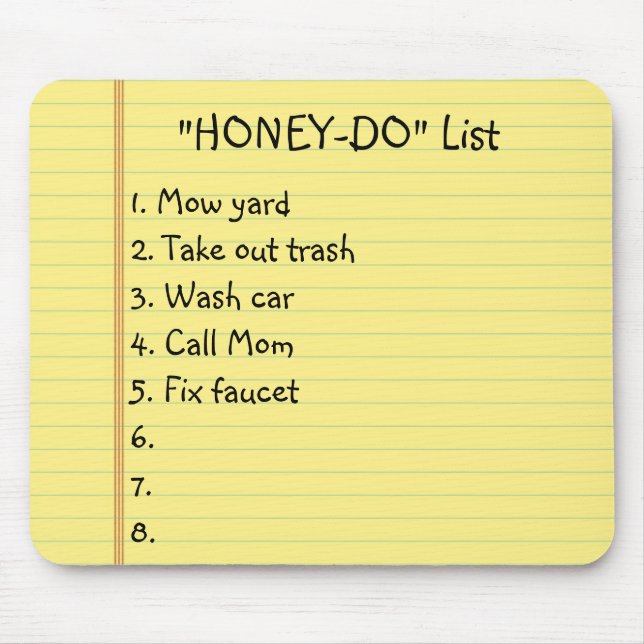 "Honey-Do" List Mouse Pad (Front)