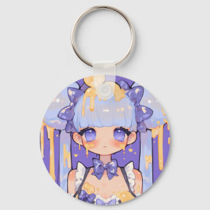 Honey Drip Kawaii Chibi Girl Keychain