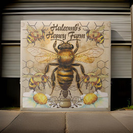 Honey Farm Big Bee Affiche de bienvenue | Carreaux