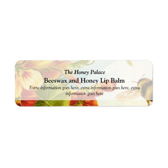 Honey Floral Bee Bath Spa Products Label Return Address Label