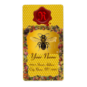 HONEY FLORAL BEE, BEEKEEPER, MONOGRAMME DE SCEAU D