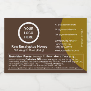 Honey Food Label Logo Small Container Sticker