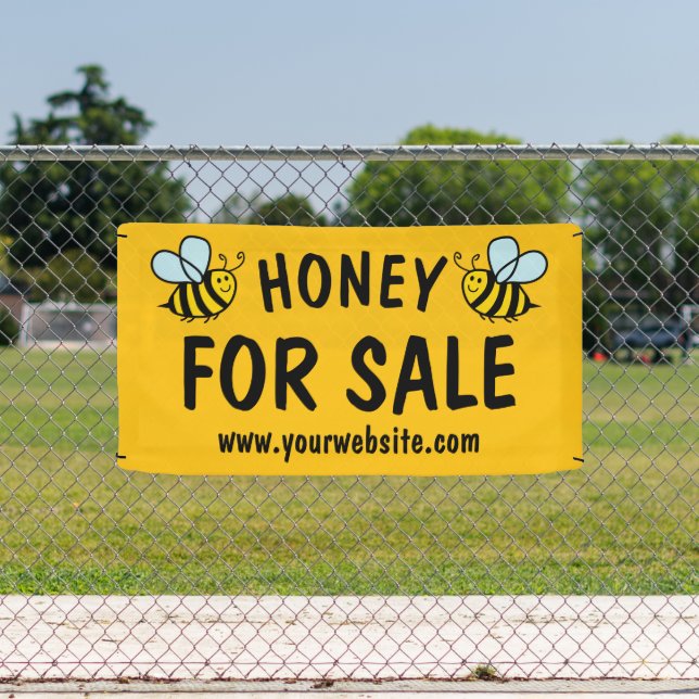 Honey for sale banner sign for beekeeping business (Insitu)
